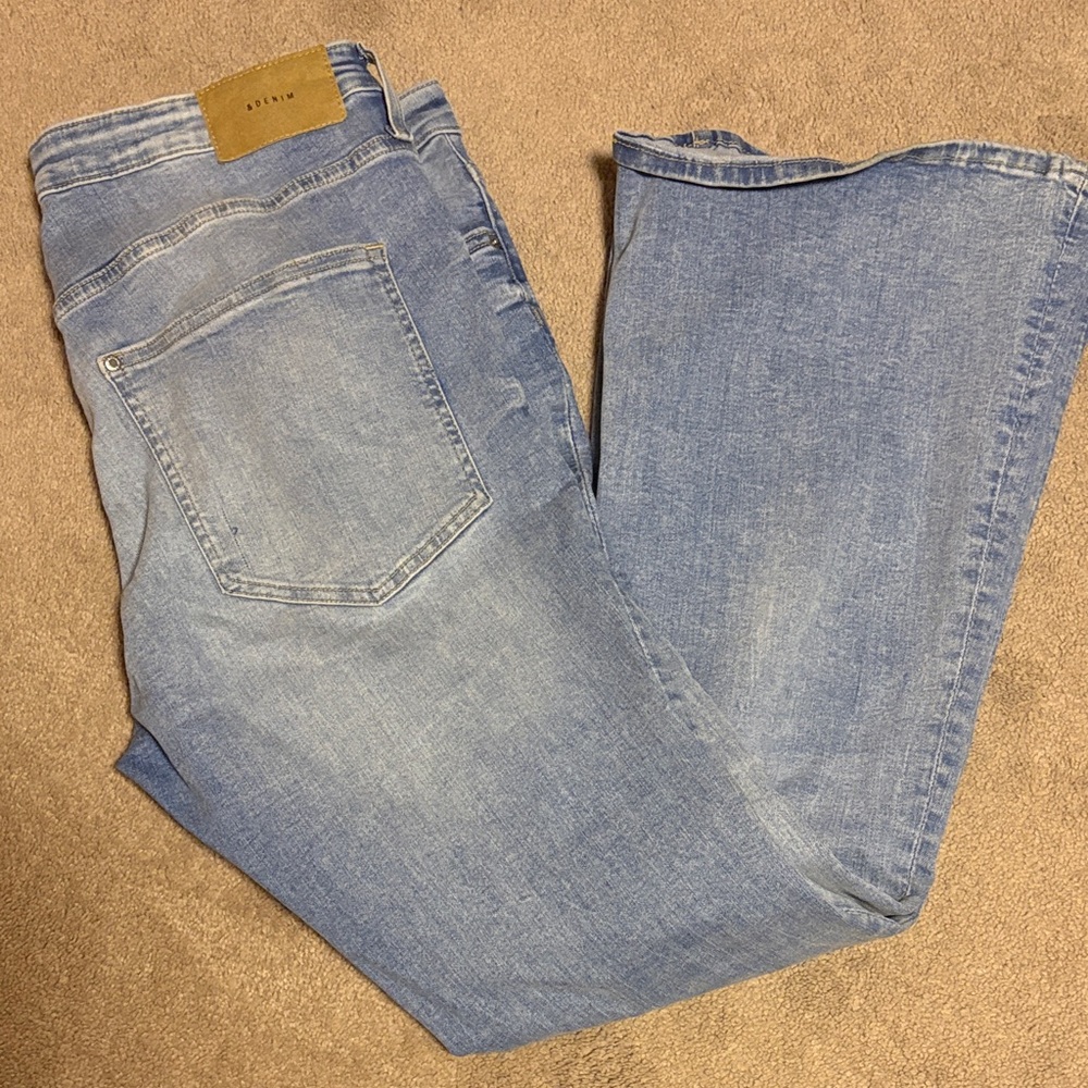 Light Blue Women's Flare Jeans - Classic Wide Leg